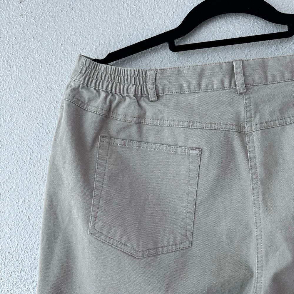 Hearts of Palm Tan Cream Capris Elastic Waist Cotton Pants SZ 14P - Picture 7 of 15